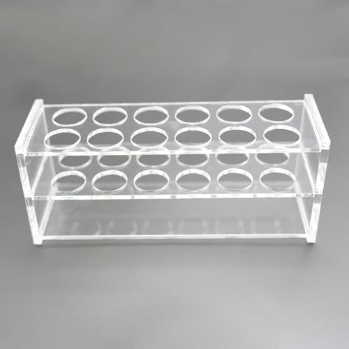1 Pcs Clear Acrylic Test Tube Rack, 12 Holes for 25mL Tubes, 21mm Diameter - size: 21mm
