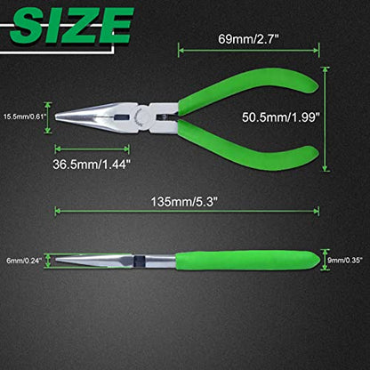 SPEEDWOX Mini Long Nose Pliers 5-1/2 Inches Chain Nose Pliers with Wire Cutter Long Needle Nose Side Cutters Serrated Jaw Precision Jewelry Making Tool for Handcraft Hobby DIY Jewelry Work - style: Long Nose Pliers