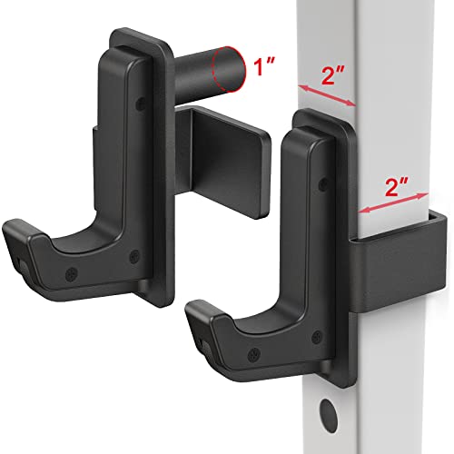 SELEWARE Heavy Duty J Hooks for Power Rack, 2" x 2" Tube, 1" Holes - color: C:For 1" Hole of 2x2 inch Rack