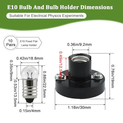 E10 Screw Mini Bulbs and Socket Base Kit