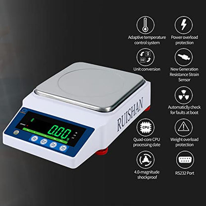 Large Range Lab Scale - 6kg Precision Electronic Digital Analytical Balance Scale - size: 6000 g / 0.01 g