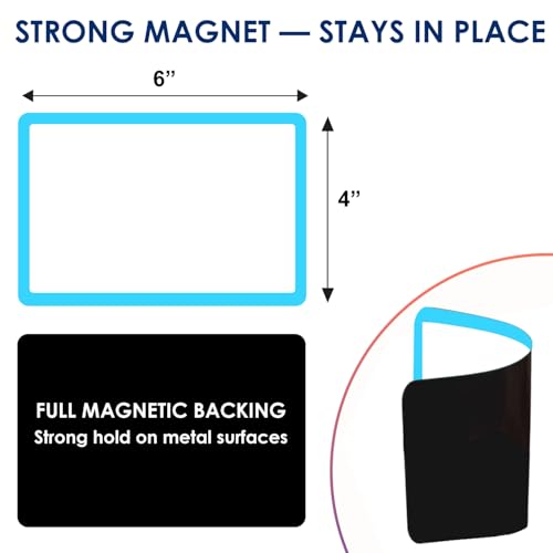 Dry Erase Magnets 6x4 in, Small Magnetic Whiteboard Notes for Fridge