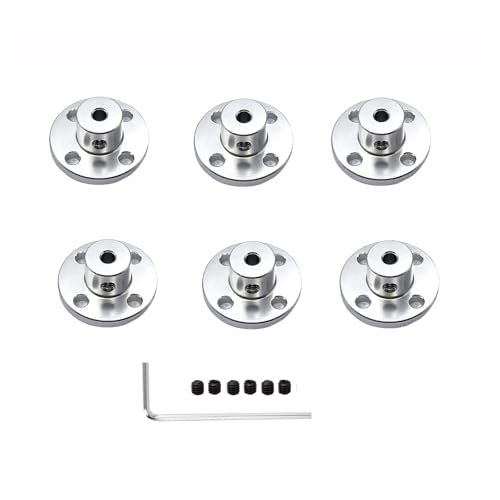 6 Pcs 3mm Aluminium Alloy Couplings, RC Motor Shaft Coupler Flanged Mount for DIY RC Model Motors - size: 3mm