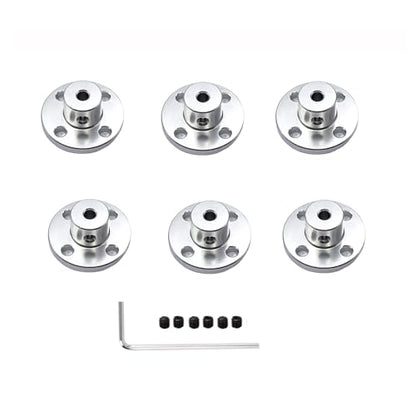 6 Pcs 3mm Aluminium Alloy Couplings, RC Motor Shaft Coupler Flanged Mount for DIY RC Model Motors - size: 3mm