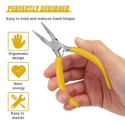 ZIMISI Mini Needle Nose Plier with Grip Handle (Needle Nose) - size: Needle Nose Plier