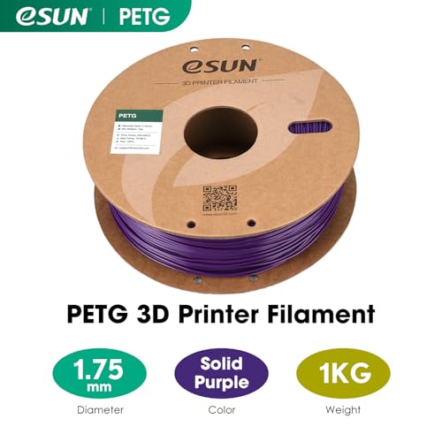 eSUN PETG Filament 1.75mm, 3D Printer Filament PETG, Dimensional Accuracy +/- 0.05mm, 1KG Spool (2.2 LBS) 3D Printing Filament for 3D Printers, Solid Purple - color: G-solid Purple, size: PETG 1.75MM - 1KG