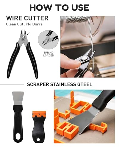 3D Printer Tools Kit, 53Pcs 3D Printer Accessories & Cleaning Kit for All FDM/SLA， Includes Nozzle Cleaning Kit, Scraper, Deburring Tool, Files, Brushes - Complete Starter Kit with Case