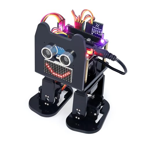 Freenove Bipedal Robot Kit for Raspberry Pi Pico (Not Included) (Compatible with Arduino IDE), LED Matrix Expressions, Obstacle Avoidance, Colorful Lights, Buzzer, Speaker, App - color: without Raspberry Pi Pico