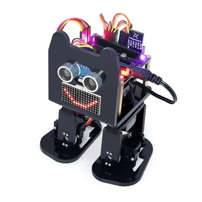 Freenove Bipedal Robot Kit for Raspberry Pi Pico (Not Included) (Compatible with Arduino IDE), LED Matrix Expressions, Obstacle Avoidance, Colorful Lights, Buzzer, Speaker, App - color: without Raspberry Pi Pico