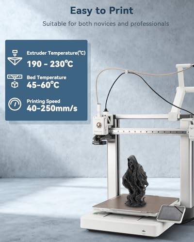 3DHoJor PLA Filament 1.75mm Black,3D Printing Filament,1kg Cardboard Spool (2.2lbs), Fit Most FDM 3D Printer,Dimensional Accuracy +/- 0.03 mm,Vacuum Packaging, No Brittle Filaments - color: Black