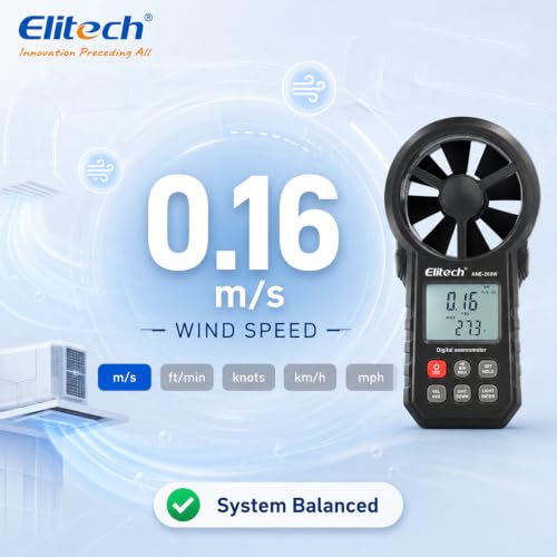 Elitech ANE-200W HVAC Anemometer, Air Flow & Temp Meter with Bluetooth