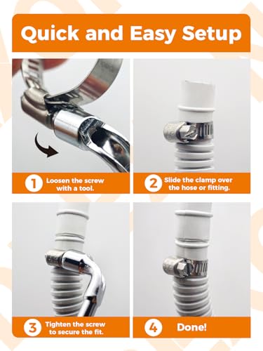 30PCS Stainless Steel Worm Gear Hose Clamps, 3/4"-1-1/4" (18-32mm) - color: Silver, size: 3/4" to 1-1/4"(30pcs)