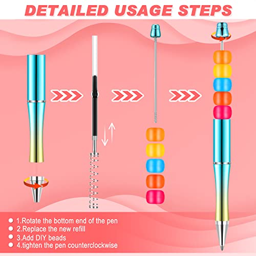Crtiin 50 Pack Beadable Pens, Ballpoint Pens, School Supplies, Multicolor - color: Multicolor