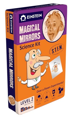 Einstein’s Magical Mirrors LAB Science Kit for Kids. STEM for Boys & Girls Aged 6 and Above. Over a Dozen of Exciting Experiments Inside. Detailed Picture Guide Included. Award Winning Science kit! - color: Purple and Orange