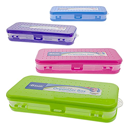 BAZIC PRODUCTS Bright Color Double-Deck Organizer Box