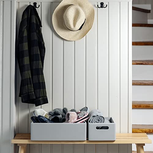Creative Deco XL Gray Wooden Crate Nesting Crate Handles - color: Grey, size: XL