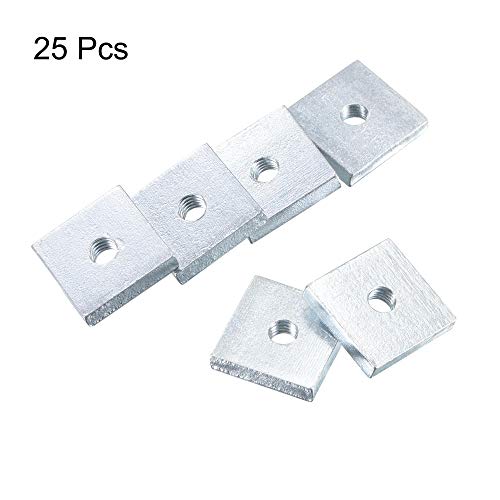 uxcell Square Nuts, M5x18mmx4mm Zinc-Plated Metric Coarse Thread Assortment Kit, 25 Pcs - size: M5x18mmx4mm
