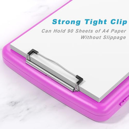 Rimilak Clipboard with Storage, 8.5 x 11 High Capacity Clip Board, Magenta - color: Magenta