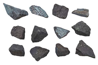 EISCO 12PK Raw Magnetite, Mineral Specimens - Approx. 1" - Geologist Selected & Hand Processed - Great for Science Classrooms - Class Pack