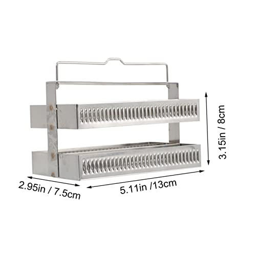 LABRIMP Stainless Steel Microscope Slides Holder Slide Staining Rack for Lab Storage 5.11 X 3.14 X 2.95 in Glass Slide Rack Organizer for Biology Work