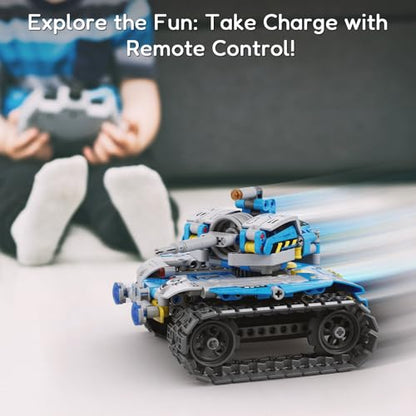 Mibido Robot Building Kit with Remote Control STEM Gifts for Boys Ages 8-13 - color: Blue