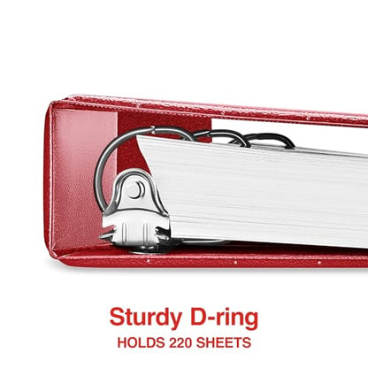 Staples Standard View Binder, 1 Inch Round Ring, Red, 175 Sheets - color: Red, size: 1-Inch, style: 1 Pack