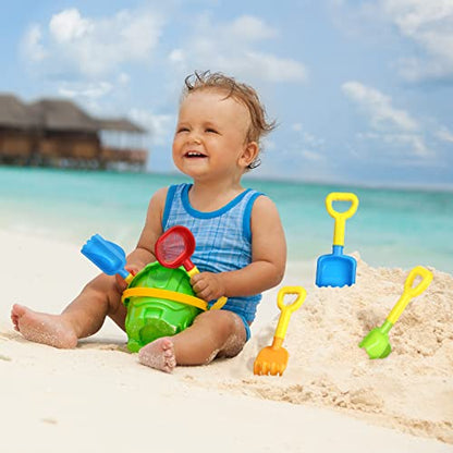 Skylety 8 Pcs Sand Shovels for Kids Beach Toys Plastic Rake Sifter - style: Vivid Style