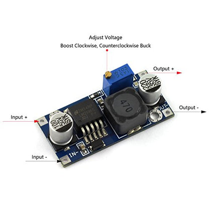 DZS Elec 2PCS LM2596 DC-DC Step Down Variable Volt Regulator Input 3.2V-40V Output 1.25V-35V Adjustable Buck Converter Electronic Voltage Stabilizer Power Supply Module