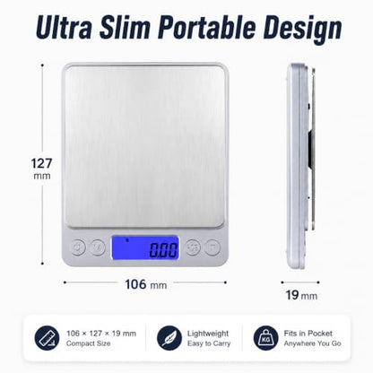 1kg/0.01g High Accuracy Digital Gram Scale Coin Scale to Weigh Coins - color: Silver