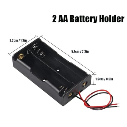 10pcs 2X AA Battery Holder 2x1.5V AA Battery Holder 3V AA Battery Holder with Wires - size: 10pcs 2x AA