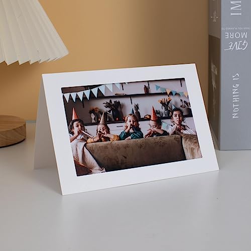 50 Sets Photo Frame Cards with Envelopes 4x6 Paper Picture Frames Bulk - color: White, size: 4X6