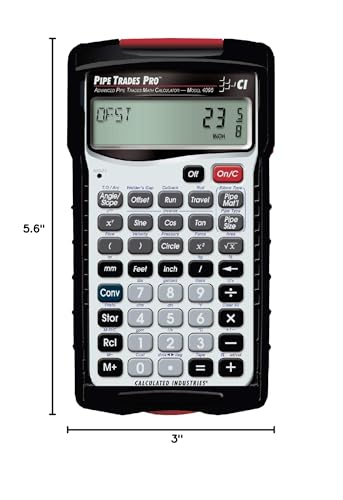 Calculated Industries 4095 Pipe Trades Pro Advanced Pipe Layout and Design Math Calculator Tool for Pipefitters, Steamfitters, Sprinklerfitters and Welders | Built-in Pipe Data for 7 Materials , White