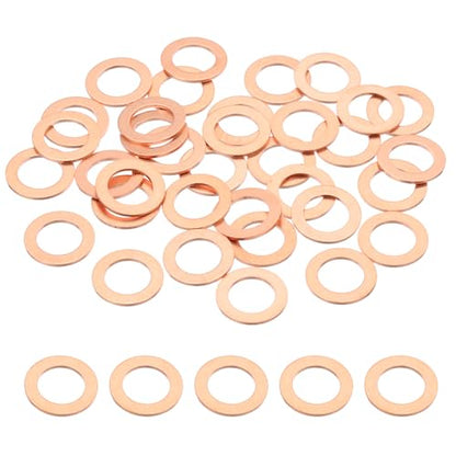 PATIKIL 35PCS M10 Copper Washers, M10x16x1mm Copper Crush Washer Metric Flat Washers Sealing Washers Assortment Kit Oil Drain Plug Gasket Ring for Automotive Battery Vehicles Screws Bolt - size: M10x16x1mm