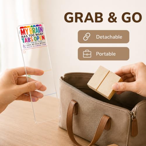 Funny Office Acrylic Monitor Memo Board Funny Desk Sign - color: My Brain Has Too Many Tabs Open