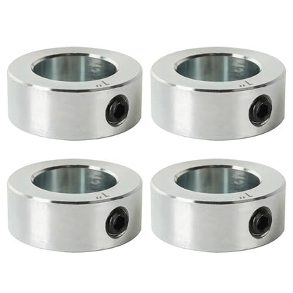 TonGass Screw Style Zinc Plated Carbon Steel 1" Bore Shaft Collar Set - size: 1"