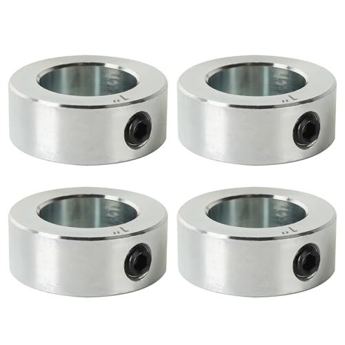 TonGass Screw Style Zinc Plated Carbon Steel 1" Bore Shaft Collar Set - size: 1"