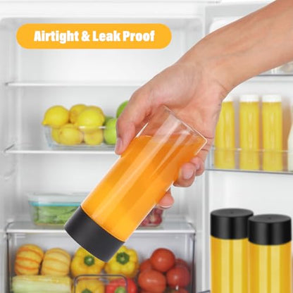 DI QIU REN 16 Pack Clear Plastic Bottles Empty Sensory Bottles with Caps – Reusable Juice Bottles Drink Containers Leakproof Water Bottle for Juice Milk (Black Lids, 10 oz / 300 ml) - size: 16 Pack 10 oz/ 300 ml