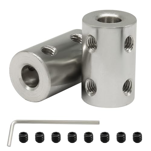6mm to 6mm Bore Rigid Shaft Coupler, Shaft Coupling Connector - size: 6mm to 6mm