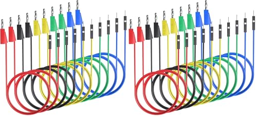 Goupchn Stackable Banana Plug to Breadboard Male Jumper Wires Soft Flexible Silicone Test Leads for Electrical Testing (Pack of 2) - size: Breadboard Male to Banana Plug (Pack of 2)