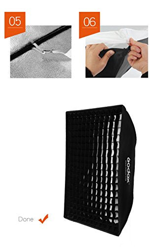 Godox 24"x 35" 60 x 90cm Honeycomb Grid Softbox Soft Box with Bowens Mount Compatible Studio Strobe Flash Light - color: FW60*90CM