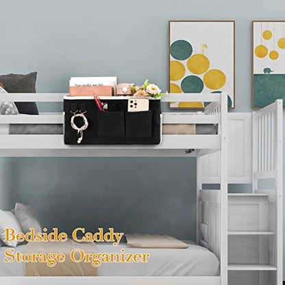 Bedside Caddy Bedside Storage Bag for Headboards/Bunk Bed - color: 1PC Black