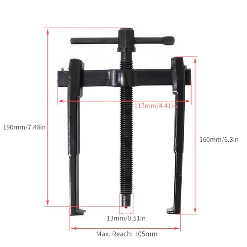 Beam 2 Jaw Puller 4" Bearing Gear Pullers, 154mm T-Shaped Screw - size: 2Jaw 4In 112×154MM