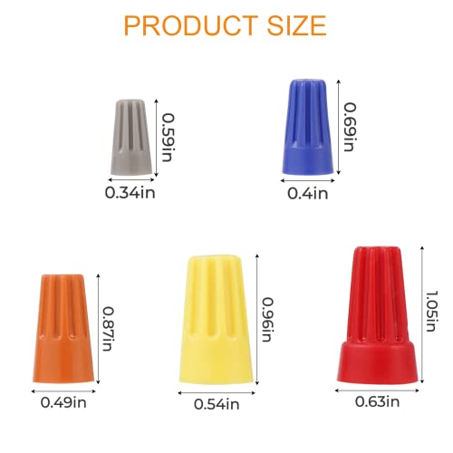 300 Pcs Red Wire Connectors Nuts, Electrical Wire Caps Insulated - color: Red-300PCS