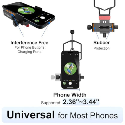 tridaptor - Universal Phone Scope Digiscoping Adapter|High-Precision XYZ Metal Telescope Mount 3-Axis Smartphone Holder for Spotting Scope Monocular Binos|Fits All Cell Phone Camera/Max 2.4" Eyepiece - color: Black 1