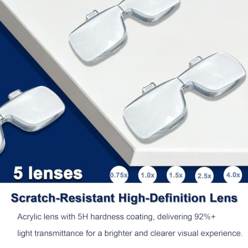 Professional Hands-Free Headset Magnifying Glasses with LED - color: Blue