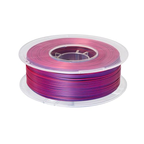 CC3D Silk Dual Color PLA Filament Purple Blue Bicolor 1.75mm 1KG FDM 3D Printer 2 Color Coextrusion Filament Shiny Metallic 3D Printing Material Rose Red Blue Bicolor PLA - color: Silk Rose/Blue