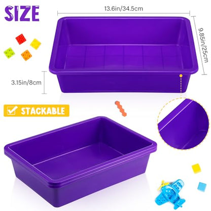 Hoteam 10 Pack Flat Bins Paper Trays,Purple,13.78 X 9.84 X 3.15 Inch - color: Purple, size: 13.78 x 9.84 x 3.15 Inch