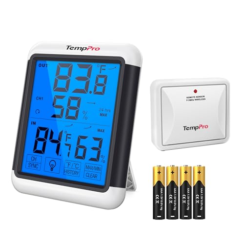 TempPro TempAir Indoor Outdoor Thermometer Digital Wireless Hygrometer - size: In-Outdoor