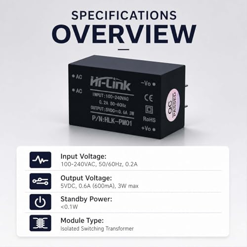 3-Pack AC to DC Power Converter Module, 100-240VAC to 5VDC