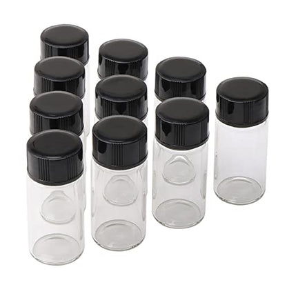 10Pcs 5ml (1/6oz) Clear Small Glass Bottles with Screw Caps - color: Clear, size: 5ml